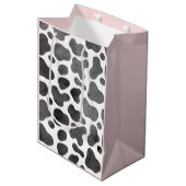 水彩牛プリントピンク中抱き枕 ミディアムペーパーバッグ (正面アングル)