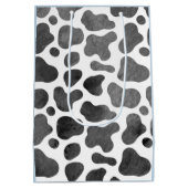 水彩牛プリント青 ミディアムペーパーバッグ (裏面)