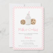 水彩牛乳とクッキーガールバースデーパーティー 招待状 (正面)