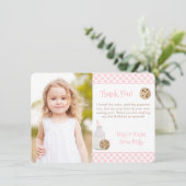 水彩牛乳とクッキー誕生日パーティーの写真 サンキューカード (スタンド正面)