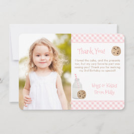 水彩牛乳とクッキー誕生日パーティーの写真 サンキューカード