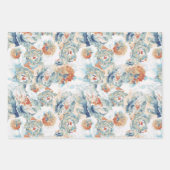 水彩牡丹とアジサイ(秋パレット) ラッピングペーパーシート (正面)