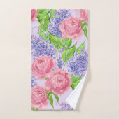 水彩牡丹とライラック バスタオルセット (ハンドタオル)