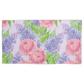 水彩牡丹とライラック 枕カバー (正面左)