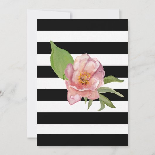 水彩牡丹と線毛結婚式招待状 招待状 (裏面)