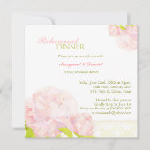 水彩牡丹のリハ結婚ーサルディナー 招待状 (正面)