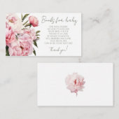 水彩牡丹の本ベビーチケット エンクロージャーカード (正面/裏面)