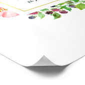 水彩牡丹の花と金ゴールドとモノグラム ポスター (角)