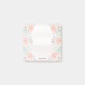 水彩牡丹の花のポストitメモ ポストイット (正面)