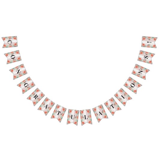 水彩牡丹の花束フラッグ バンティングフラッグ (全)