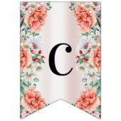 水彩牡丹の花束フラッグ バンティングフラッグ (第1の旗)