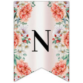 水彩牡丹の花束フラッグ バンティングフラッグ (第3の旗)