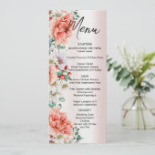 水彩牡丹の花結婚のメニュー メニュー (スタンド正面)