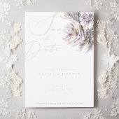 水彩牡丹の花結婚式の日付カードを保存