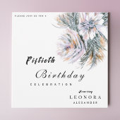 水彩牡丹の花ANY誕生日パーティー 招待状