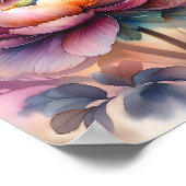 水彩牡丹インフル開花 ポスター (角)