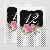 水彩牡丹ウェディングレセプションテーブル番号 エンクロージャーカード (正面/裏面)