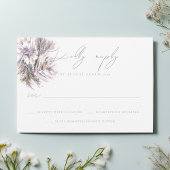 水彩牡丹ウェディングRSVPレスポンスカード 出欠カード