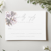 水彩牡丹ウェディングRSVPレスポンスカード 出欠カード