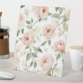 水彩牡丹エレガントとバラ花柄 台座サイン (インサイチュ)