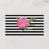 水彩牡丹ストライプと結婚護衛カード プレイスカード (裏面)