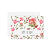 水彩牡丹ノートカード – エレガントフローラ状態 ノートカード (正面/裏面インサイチュ)