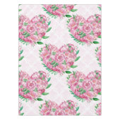 水彩牡丹ハート テーブルクロス (正面)