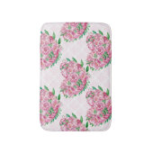 水彩牡丹ハート バスマット (正面縦)