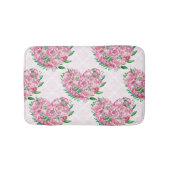 水彩牡丹ハート バスマット (正面)