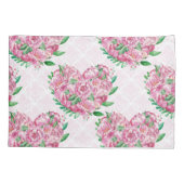 水彩牡丹ハート 枕カバー (裏面)