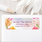 水彩牡丹バラ素朴メイスンジャー結婚ズ ラベル (インサイチュ)