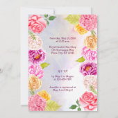 水彩牡丹バラ素朴メイスンジャー結婚ズ 招待状 (裏面)