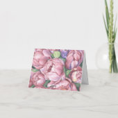 水彩牡丹バラ-感謝していユーブライダルシャワー サンキューカード (裏面)