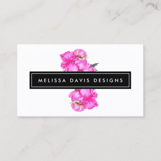 水彩牡丹バンチ 名刺 (正面)