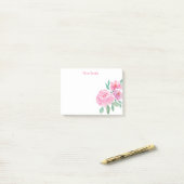 水彩牡丹パーソナライズされた ポストイット (デスク上)