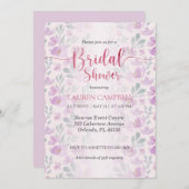 水彩牡丹ピンクと紫の招待状 招待状 (正面/裏面)