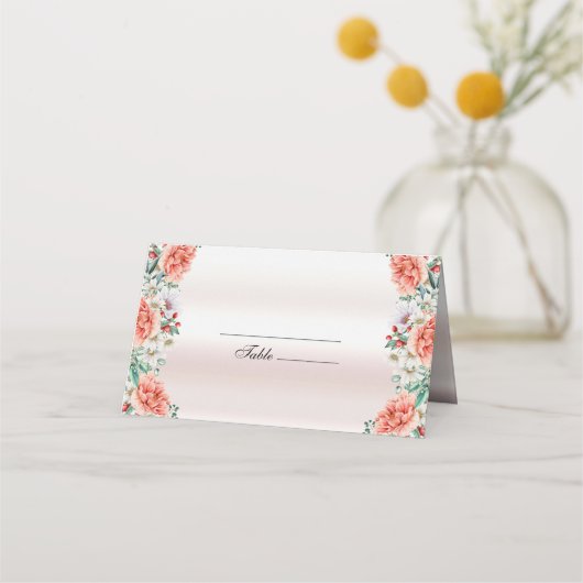 水彩牡丹フラワー座席表 プレイスカード (正面)