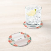 水彩牡丹フラワー紙コースター ラウンドペーパーコースター (インサイチュ)