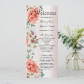水彩牡丹フラワー結婚式 プログラム (スタンド正面)
