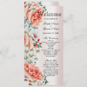 水彩牡丹フラワー結婚式 プログラム (正面/裏面)