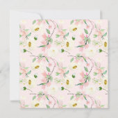 水彩牡丹フローラリースベビーシャワー 招待状 (裏面)