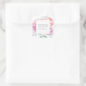 水彩牡丹フローラ事業 スクエアシール (バッグ)