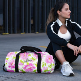 水彩牡丹フローラ ダッフルバッグ