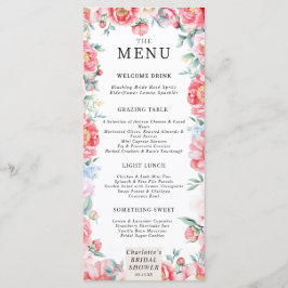 水彩牡丹ブライダルシャワーメニュー メニュー