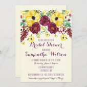 水彩牡丹ブライダルシャワー 招待状 (正面/裏面)