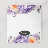 水彩牡丹マウブピーチテーブル座席表 プレイスカード (外部開封)