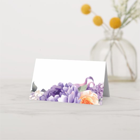 水彩牡丹マウブピーチテーブル座席表 プレイスカード (裏面)