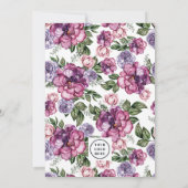 水彩牡丹ロ企業のゴバルミツワー 招待状 (裏面)