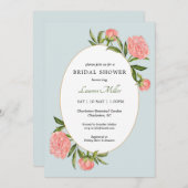 水彩牡丹ヴィンテージブライダルシャワー 案内状 (正面/裏面)