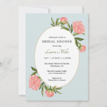 水彩牡丹ヴィンテージブライダルシャワー